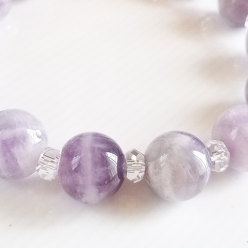 シェブロンアメジスト【癒しのお守り】ブレスレット - ろ79