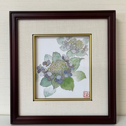 油絵　紫陽花　額縁つき　F6サイズ 油絵 紫陽花 額縁つき F6サイズ