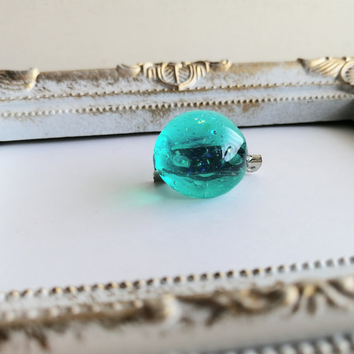 宝石玉ターコイズブルー☆再販 / 海 / 半球 / ブローチ ブローチ 華昇  