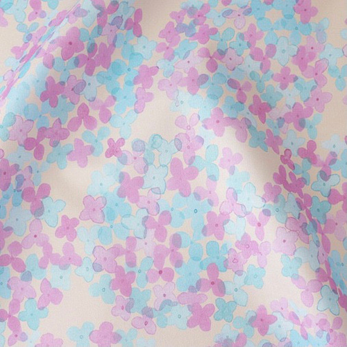 fafaフェフェ 紫陽花柄×モンチッチ ファスナー付きトートバッグ