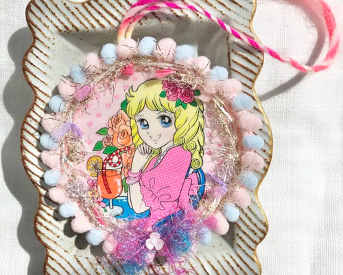 ❤️再販❤️レトロな女の子のロゼット ブローチ 昭和レトロ