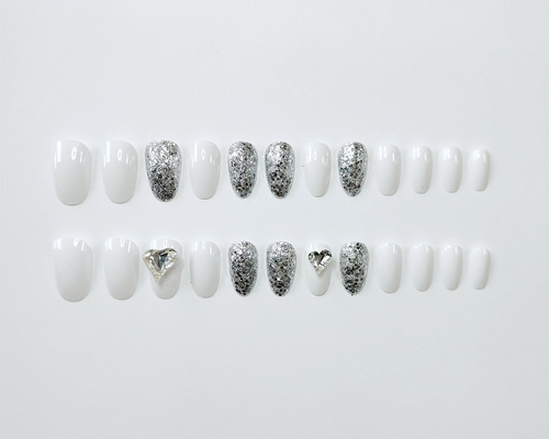 白ラメ　韓国ネイル　リング　指輪　ネイルチップ plusnao ネイルリング チップリング レディース アクセサリー 爪