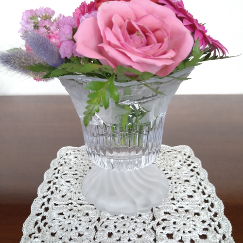 レース編みスクエアドイリー♡コスモス アレンジ♡28cm - メルカリ