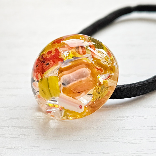 ヘアゴム レジン プルメリア型 マトリカリアとヒトデ カラフルマリン ヘアゴム レジン プルメリア型 マトリカリアとヒトデ カラフルマリン