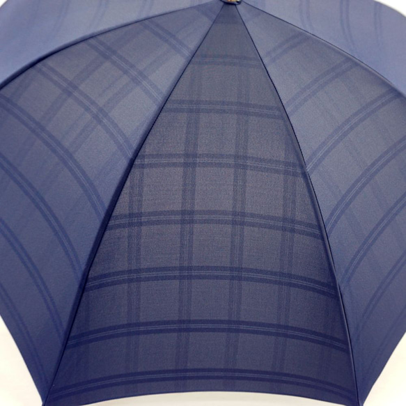 日傘　晴雨兼用　甲州織　裏格子　天然木　日本製　職人手作り　メンズ　レディ−ス　紫外線　遮光　丸安洋傘　 KOU91A 7枚目の画像