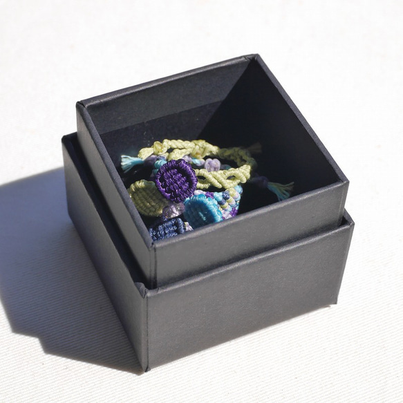30％OFFSale天然石ラベンダーアメジスト2連マクラメリング紫陽花～マルチカラー [mrg-220529-01] 18枚目の画像