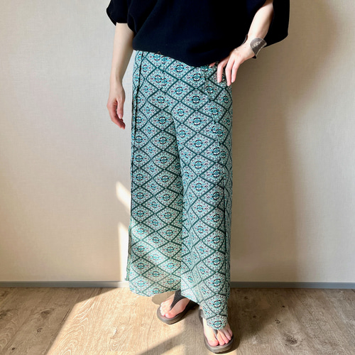 巻きパンツ №001027 ほっそり巻65㎝ L丈96㎝ エスニック柄 ビス
