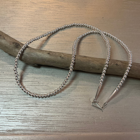 4mm シルバー925 ナバホパール ネックレス 41cm ネックレス 