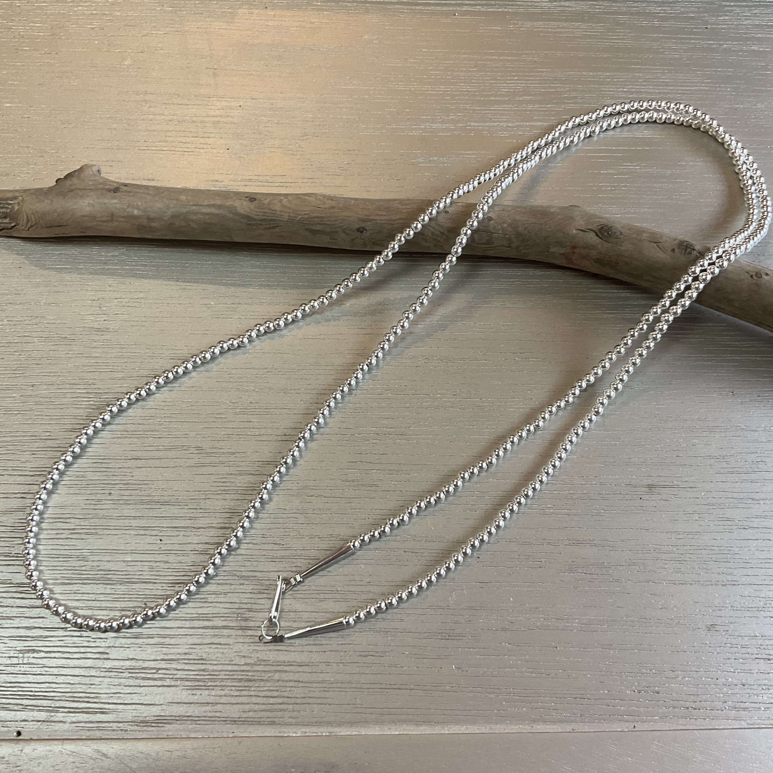 4mm シルバー925 ナバホパール ネックレス 60cm ネックレス 