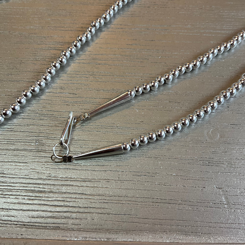 【最終価格！】ナバホパール　ネックレス　シルバー925 4mm シルバー925 ナバホパール ネックレス 60cm ネックレス