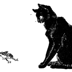 テオフィル・アレクサンドル・スタンラン ドライ　Tシャツ　黒猫　カエル　グッズ　蛙　猫　ネコ　黒ネコ　アニマル　可愛い 2枚目の画像