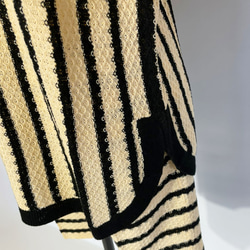 サマーニット✿ ブラック＆イエロー ストライプ チュニック　343 BLACK YELLOW STRIPE TUNIC 7枚目の画像