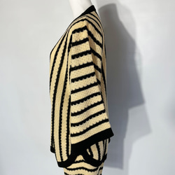 サマーニット✿ ブラック＆イエロー ストライプ チュニック　343 BLACK YELLOW STRIPE TUNIC 2枚目の画像