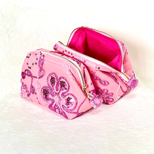 外装極美品 ズッカ 化粧ポーチ ポーチ ハンドル付き 外装極美品 ズッカ 化粧ポーチ ポーチ ハンドル付き