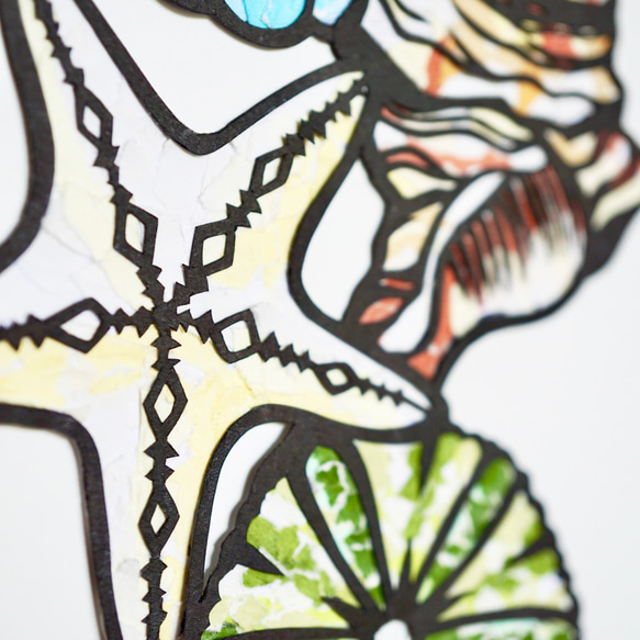 ちぎり絵×切り絵】原画アート 『kai-gara（貝殻）』 絵画 紙のおくり