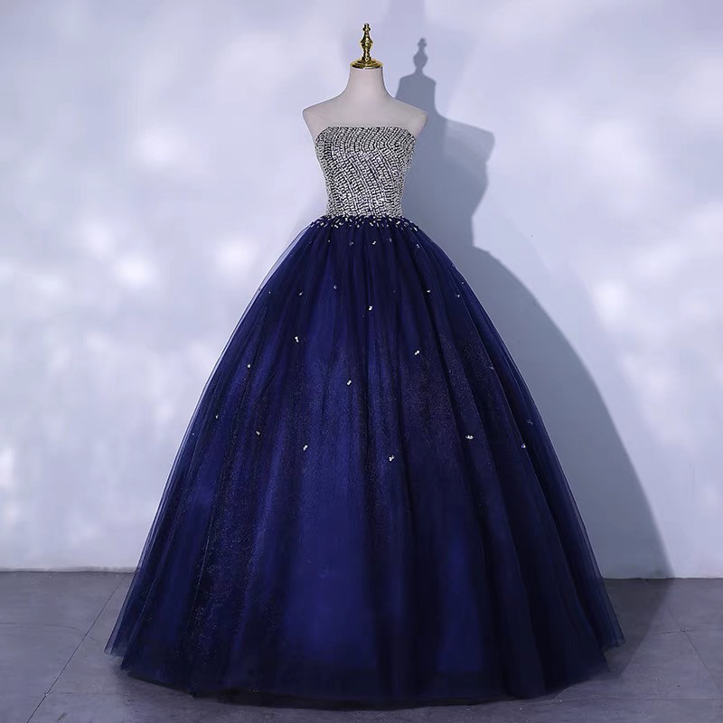 カラードレス ロングドレス 演奏会 発表会 コンサート ネイビー