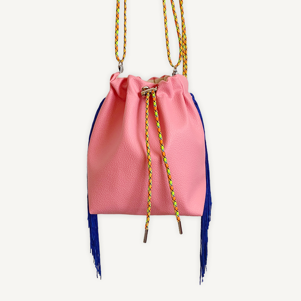 “受注制作” Fringe Kinchaku "Pink×Blue"