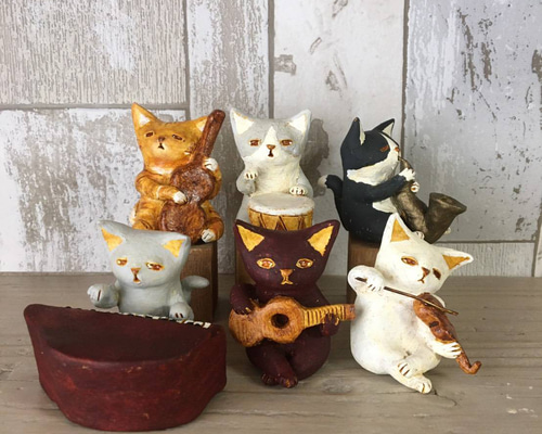 ネコのオーケストラ(6体セット) 立体・オブジェ 和田直人 通販