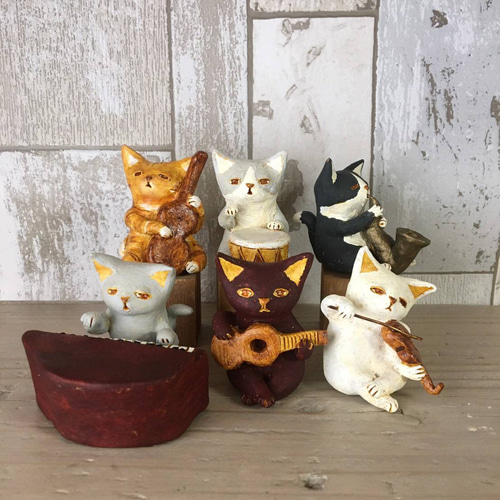 ネコのオーケストラ(6体セット) 立体・オブジェ 和田直人 通販