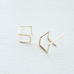 K14gf square-shaped form pierce 2枚目の画像