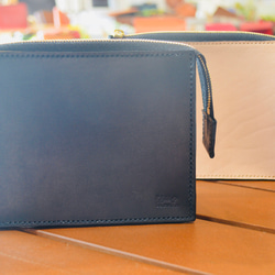 スタイリッシュにコモノを収納 スクエアポーチ  Mサイズ 栃木レザー使用 ブラック 1枚目の画像