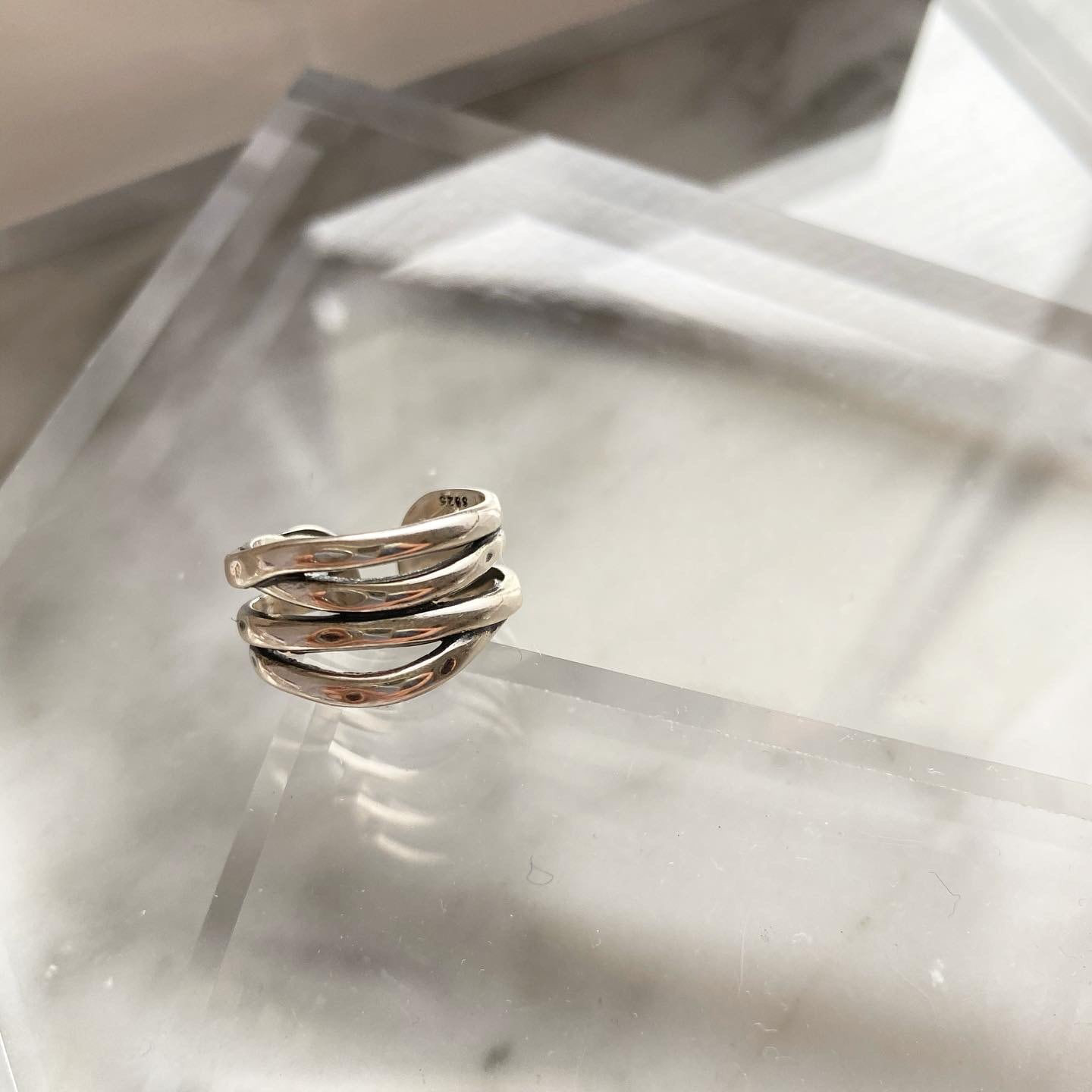 silver925 ibitsu layer ring