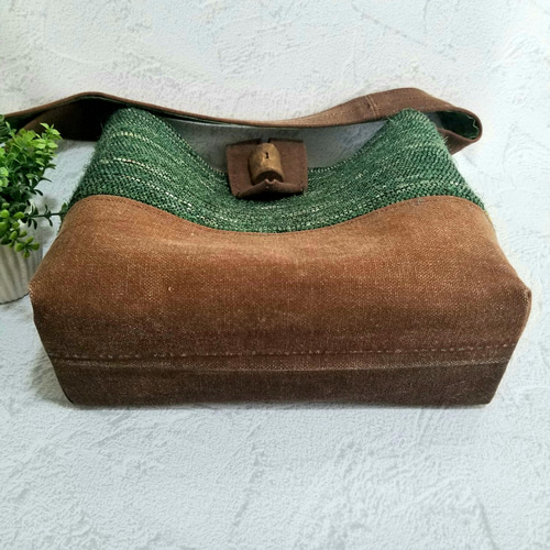 裂き織り ハンドメイド ショルダーバッグ ショルダーバッグ 染め