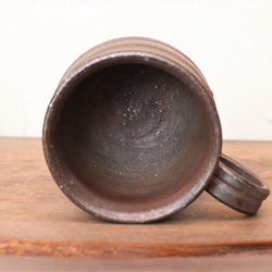 備前焼 コーヒーカップ(中)　ロクロ目・サンギリ　c6-057 5枚目の画像