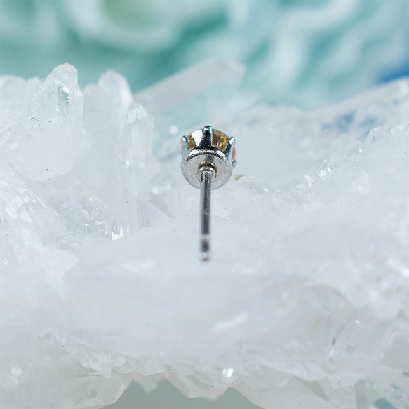 モアッサナイト（シャンパン）・ピアス　4mm（片耳） 6枚目の画像