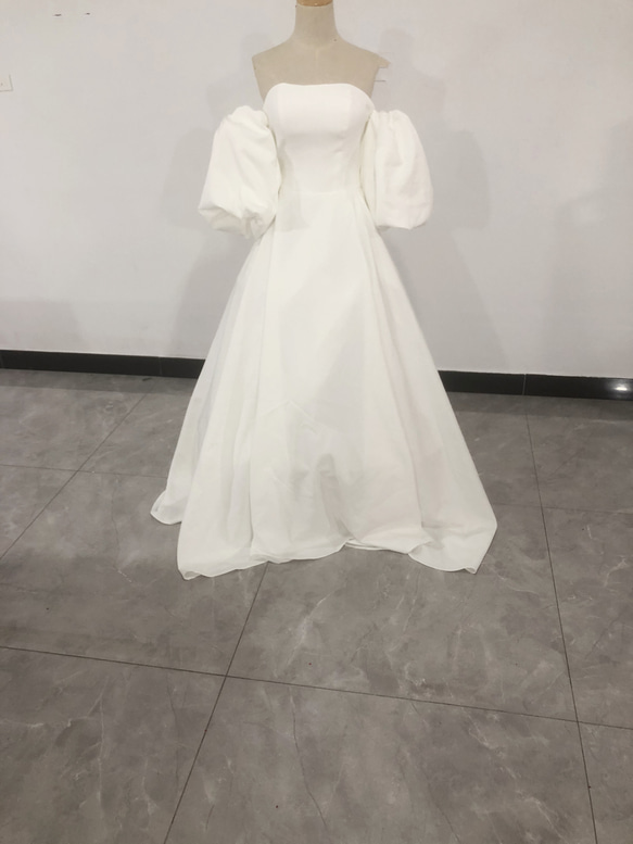 人気上昇 オフショル ホワイト パーティードレス 二次会 前撮り 挙式  