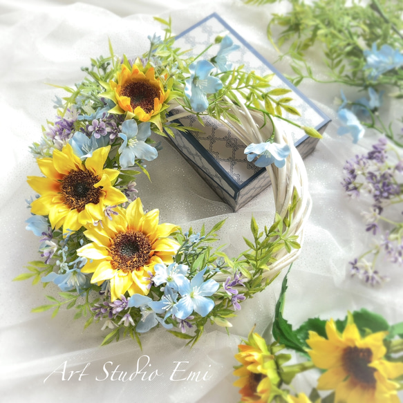 ひまわりのリース約25センチ リース Art Studio Emi 通販