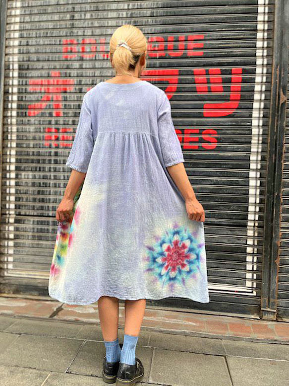 紮染染長裙 Hippies Dye 最新作品 溫柔的薰衣草與華麗的御本尊 HD16-57 第9張的照片