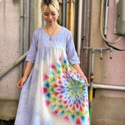 紮染染長裙 Hippies Dye 最新作品 溫柔的薰衣草與華麗的御本尊 HD16-57 第1張的照片