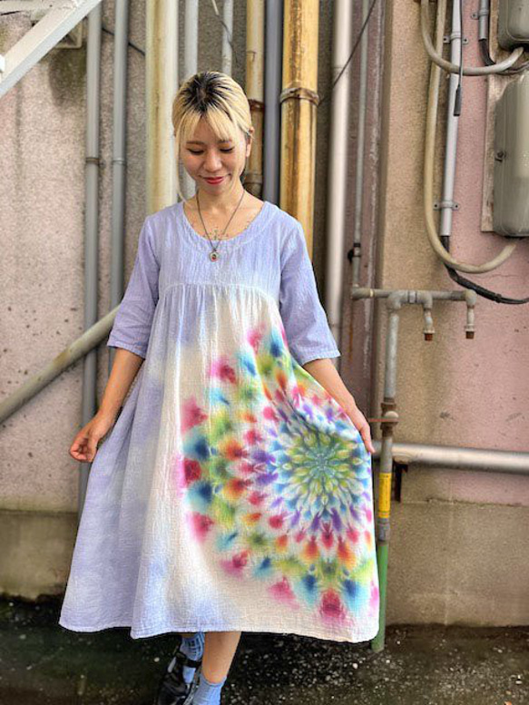 紮染染長裙 Hippies Dye 最新作品 溫柔的薰衣草與華麗的御本尊 HD16-57 第1張的照片