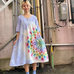 紮染染長裙 Hippies Dye 最新作品 溫柔的薰衣草與華麗的御本尊 HD16-57 第4張的照片