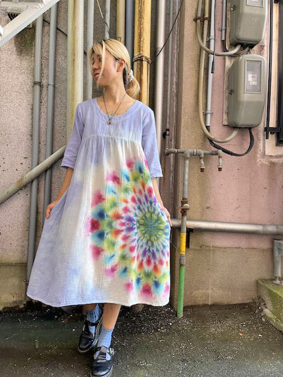 紮染染長裙 Hippies Dye 最新作品 溫柔的薰衣草與華麗的御本尊 HD16-57 第6張的照片