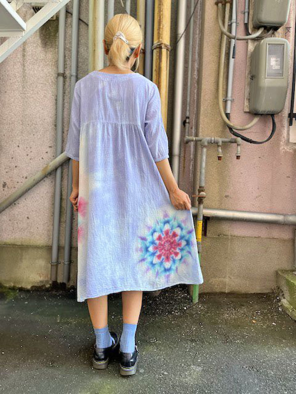 紮染染長裙 Hippies Dye 最新作品 溫柔的薰衣草與華麗的御本尊 HD16-57 第5張的照片