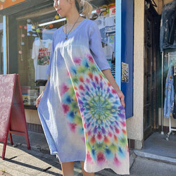 紮染染長裙 Hippies Dye 最新作品 溫柔的薰衣草與華麗的御本尊 HD16-57 第2張的照片