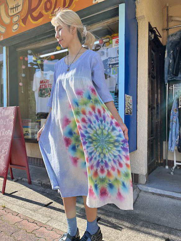 紮染染長裙 Hippies Dye 最新作品 溫柔的薰衣草與華麗的御本尊 HD16-57 第2張的照片