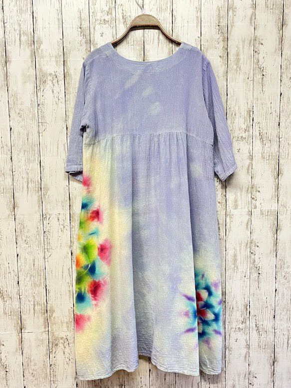 紮染染長裙 Hippies Dye 最新作品 溫柔的薰衣草與華麗的御本尊 HD16-57 第15張的照片