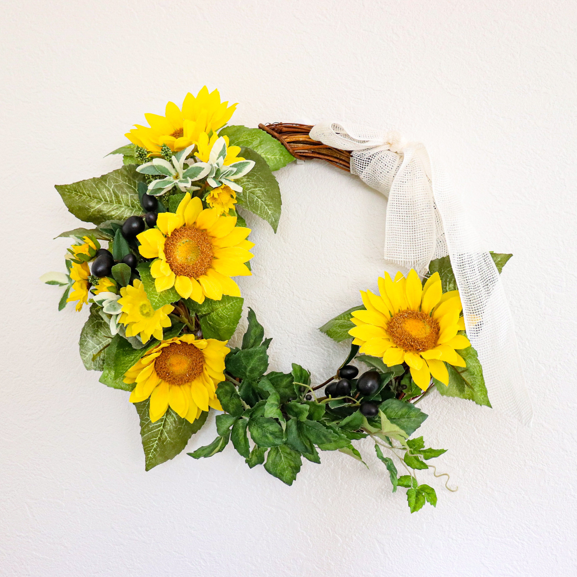向日葵のナチュラルリース