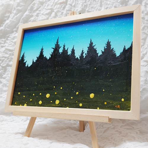 油絵　絵画　原画　イーゼル付き『星空のレトリック』 1_cfdda69efe51908555bf3e14499d