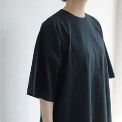 完売【浴衣ルームウェアNanafu】が作った大人のゆったりロングTシャツ（ブラック）【綿100%・日本製】 4枚目の画像