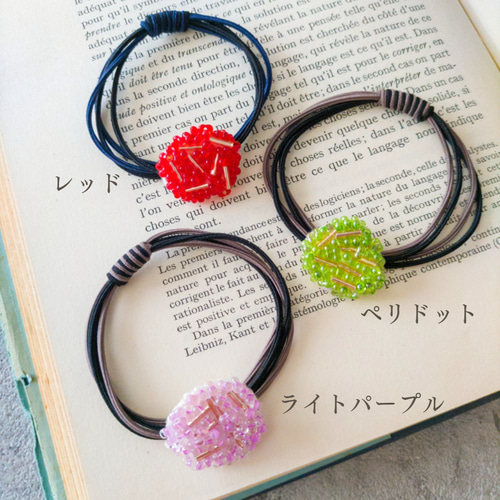 涼し気な、大人のビーズ刺繍ヘアゴム ヘアゴム kana-buhi 通販｜Creema 