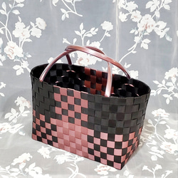 ♡プラカゴ‪ ✿選べるストライプcolor 横長コンパクト ブラック‬