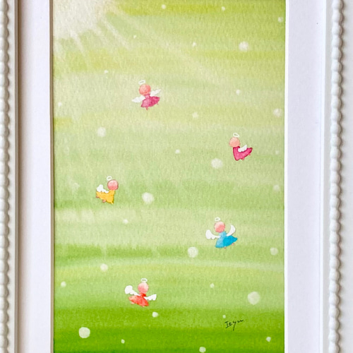 癒しの絵　水彩画 癒しの絵水彩画エンジェル