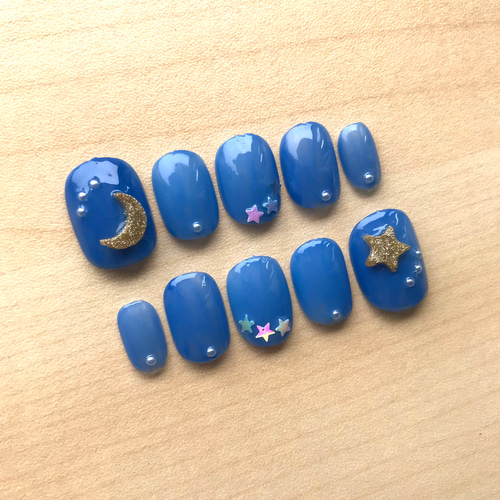 ネイルチップ 〜月と星ネイル〜 ネイルチップ（つけ爪） anje