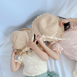 baby レース　麦わら帽子 BABY&KID】レースリボンフリルUVカット麦わら帽子 | Betty