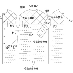 型紙　リバーシブルコート　A034-P　レディース 14枚目の画像