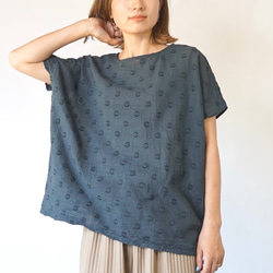 Yurufuwa 圓點 T 卹/黑色/Enshu Textile 第8張的照片